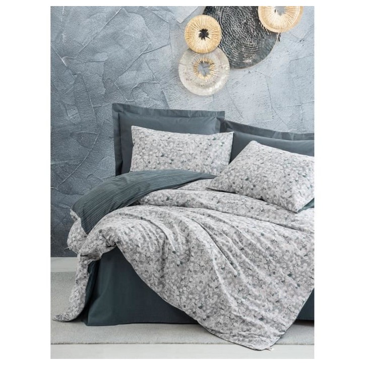 Parure de lit - 1 housse de couette 220 x 240 cm + 2 taies d'oreiller 60 x 60 cm - 100% coton renforcé - Anthracite Parure de lit - 1 housse de couette 220 x 240 cm + 2 taies d'oreiller 60 x 60 cm - 100% coton renforcé - Anthracite