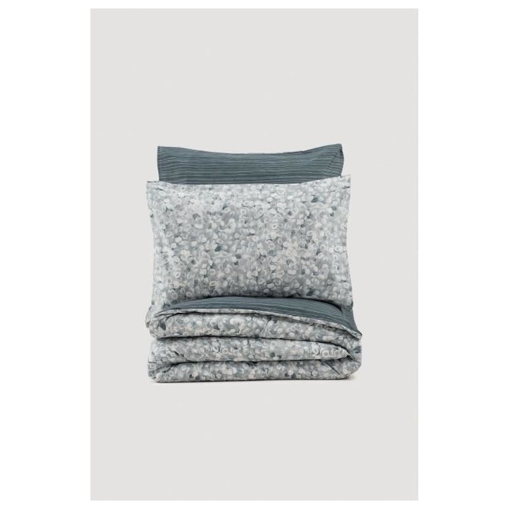 Parure de lit - 1 housse de couette 220 x 240 cm + 2 taies d'oreiller 60 x 60 cm - 100% coton renforcé - Anthracite Parure de lit - 1 housse de couette 220 x 240 cm + 2 taies d'oreiller 60 x 60 cm - 100% coton renforcé - Anthracite