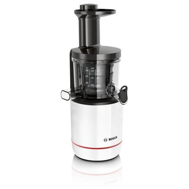 Extracteur de jus - BOSCH - MESM500W VitaExtract - Blanc/chrome - 150 W - 1 vitesse + reverse - syst. de sécurité sur le couve