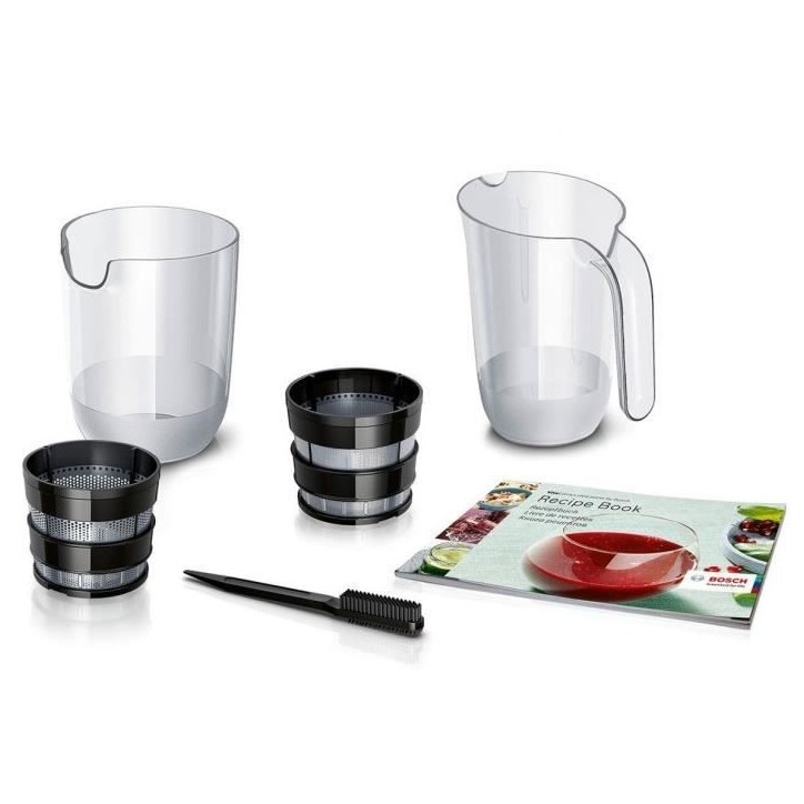 Extracteur de jus - BOSCH - MESM500W VitaExtract - Blanc/chrome - 150 W - 1 vitesse + reverse - syst. de sécurité sur le couve