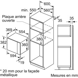 Micro-ondes encastrable - BOSCH Série 6 - BFL554MS0 - Noir / Inox - 5