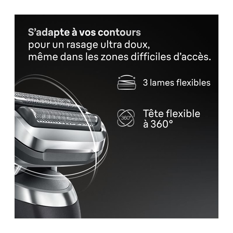 Tete de rasoir BRAUN Series 7 - 3 lames flexibles - Tete flexible a 36
