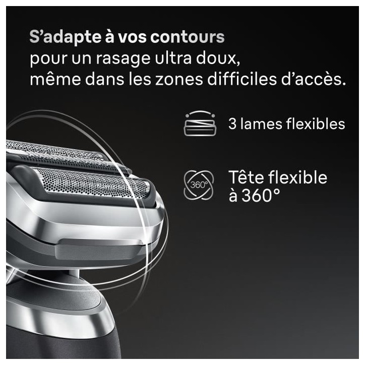 Tete de rasoir BRAUN Series 7 - 3 lames flexibles - Tete flexible a 360° - 100 % fabriqué en Allemagne Tete de rasoir BRAUN Series 7 - 3 lames flexibles - Tete flexible a 360° - 100 % fabriqué en Allemagne