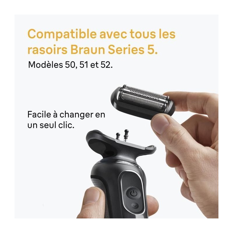 Tete de rasoir BRAUN Series 5 & 6 - 3 lames flexibles - 100 % fabriqu