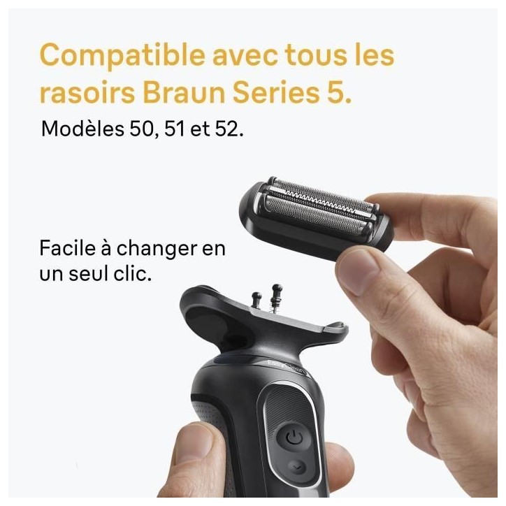 Tete de rasoir BRAUN Series 5 & 6 - 3 lames flexibles - 100 % fabriqué en Allemagne Tete de rasoir BRAUN Series 5 & 6 - 3 lames flexibles - 100 % fabriqué en Allemagne