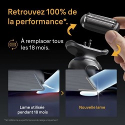 Tete de rasoir BRAUN Series 5 & 6 - 3 lames flexibles - 100 % fabriqu