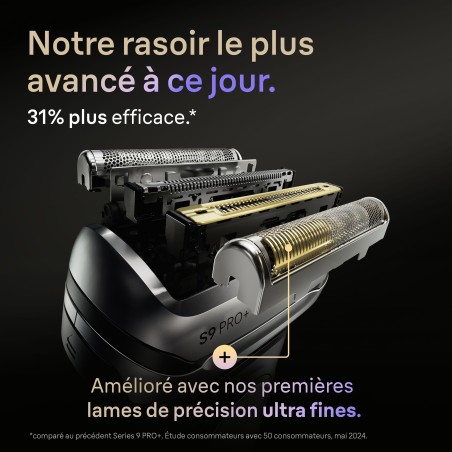 Rasoir électrique - BRAUN - Series 9 9610s - 240 V - Autonomie 60 min - Noir