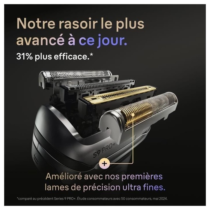 Tete de rasoir BRAUN Series 9 + - 4 éléments de coupe + tondeuse de précision - 100 % fabriqué en Allemagne
