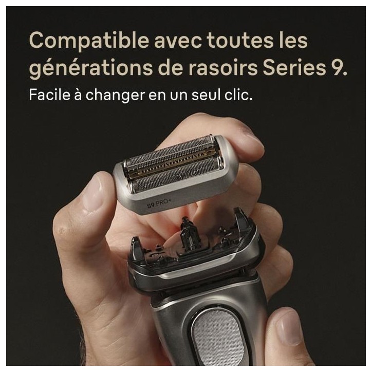 Tete de rasoir BRAUN Series 9 + - 4 éléments de coupe + tondeuse de précision - 100 % fabriqué en Allemagne