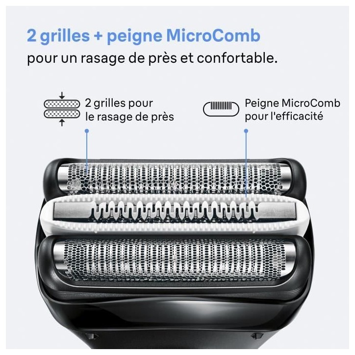 Tete de rasoir BRAUN Series 3+ - 2 grilles - Peigne MicroComb - 100 % fabriqué en Allemagne Tete de rasoir BRAUN Series 3+ - 2 grilles - Peigne MicroComb - 100 % fabriqué en Allemagne