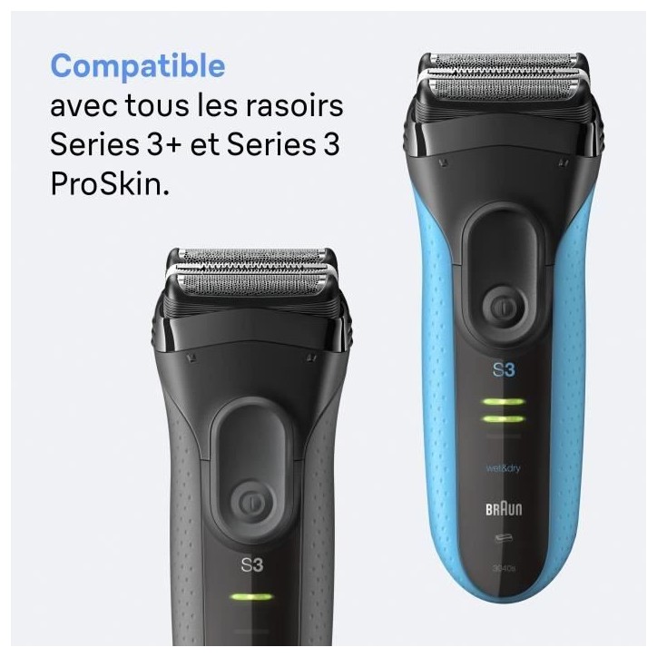 Tete de rasoir BRAUN Series 3+ - 2 grilles - Peigne MicroComb - 100 % fabriqué en Allemagne Tete de rasoir BRAUN Series 3+ - 2 grilles - Peigne MicroComb - 100 % fabriqué en Allemagne
