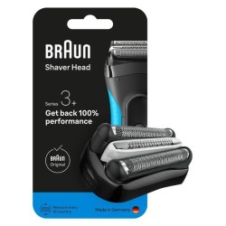 Tete de rasoir BRAUN Series 3+ - 2 grilles - Peigne MicroComb - 100 %