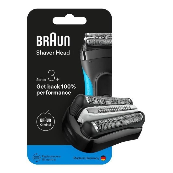 Tete de rasoir BRAUN Series 3+ - 2 grilles - Peigne MicroComb - 100 % fabriqué en Allemagne Tete de rasoir BRAUN Series 3+ - 2 grilles - Peigne MicroComb - 100 % fabriqué en Allemagne