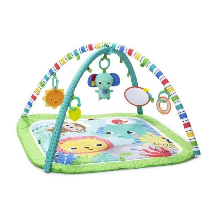 BRIGHT STARTS Tapis d'éveil bébé au sol évolutif pliable- Jungle Vert- arche avec jouets sensoriels et musicaux, miroir BRIGHT STARTS Tapis d'éveil bébé au sol évolutif pliable- Jungle Vert- arche avec jouets sensoriels et musicaux, miroir