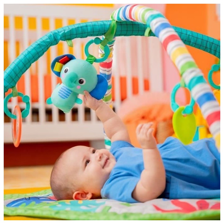 BRIGHT STARTS Tapis d'éveil bébé au sol évolutif pliable- Jungle Vert- arche avec jouets sensoriels et musicaux, miroir BRIGHT STARTS Tapis d'éveil bébé au sol évolutif pliable- Jungle Vert- arche avec jouets sensoriels et musicaux, miroir