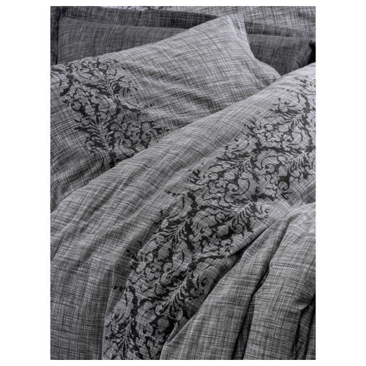 Parure de lit - 1 housse de couette 220 x 240 cm + 2 taies d'oreiller 60 x 60 cm - 100% coton renforcé - Gris Parure de lit - 1 housse de couette 220 x 240 cm + 2 taies d'oreiller 60 x 60 cm - 100% coton renforcé - Gris