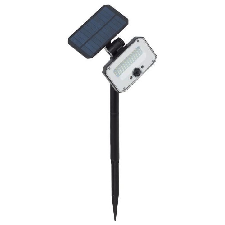 Spot extérieur a piquer - BRILLIANT - JOPLIN - LED et solaire - Détecteur - Plastique et verre - 4 W - Noir