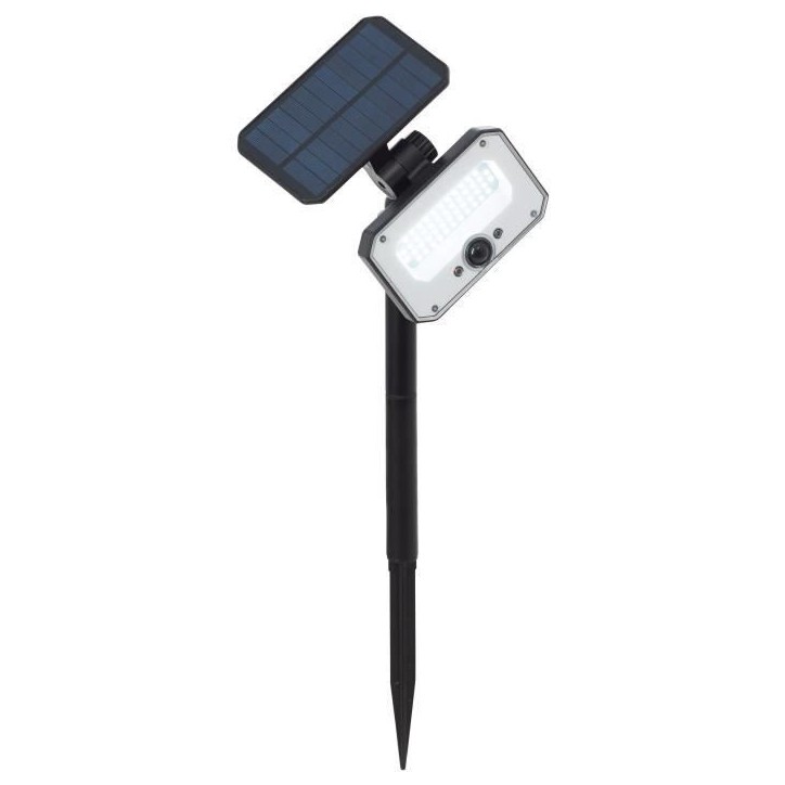 Spot extérieur a piquer - BRILLIANT - JOPLIN - LED et solaire - Détecteur - Plastique et verre - 4 W - Noir