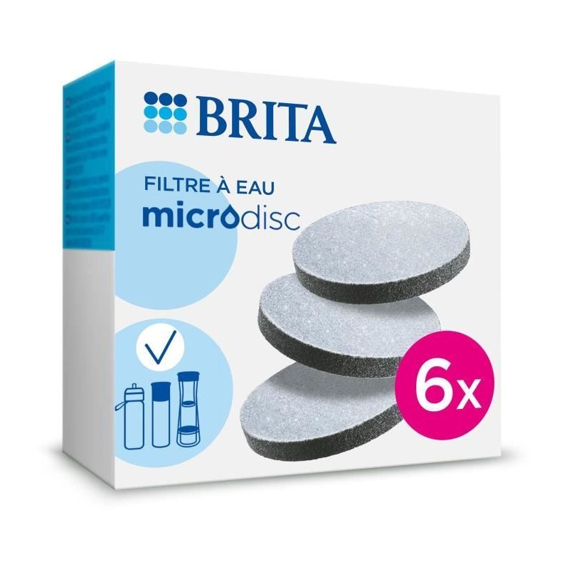 Cartouche BRITA - MicroDisc - Pack de 6 - 1 filtre 1 mois de filtratio