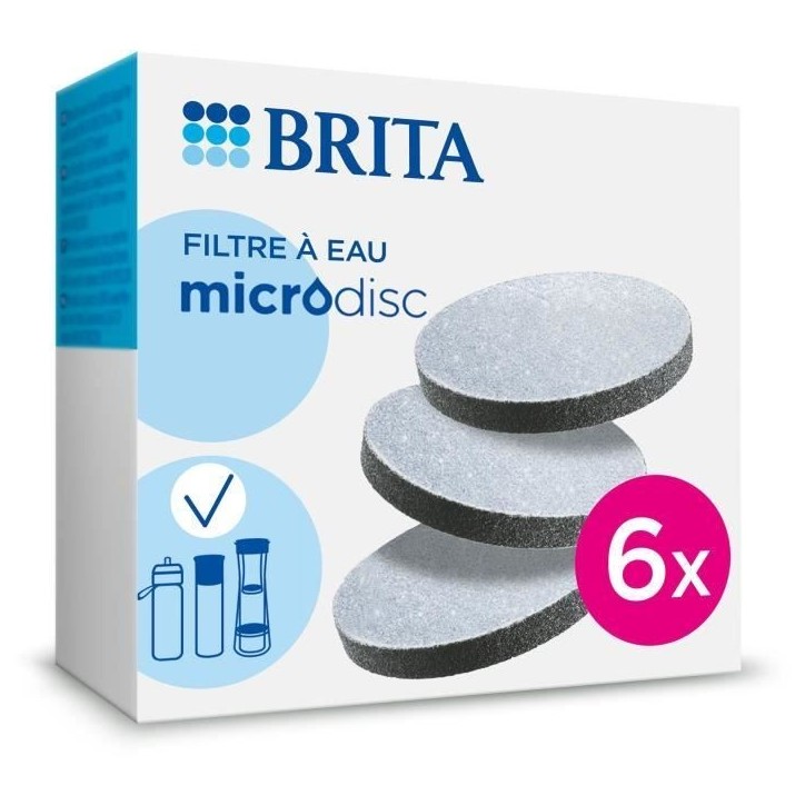 Cartouche BRITA - MicroDisc - Pack de 6 - 1 filtre 1 mois de filtration