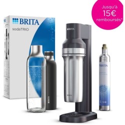 Machine a soda BRITA - SodaTRIO Noire - 1 Bouteille 1L et 1 Cylindre d