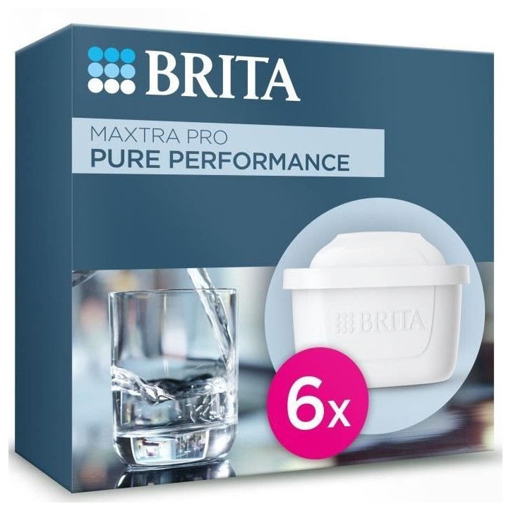 Cartouche BRITA - MAXTRA PRO Pure Performance All-In-1 - Pack de 6 - Jusqu'a 900L d'eau filtrée