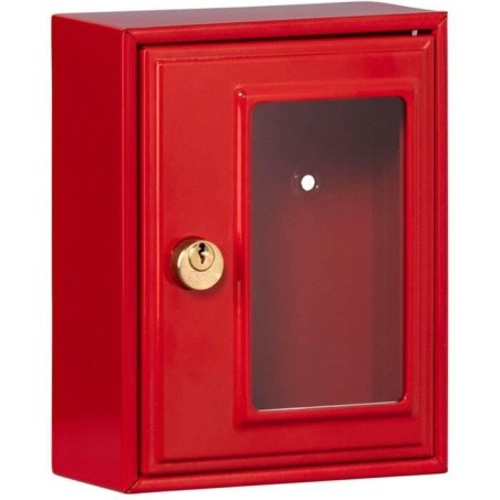 Boîte d'urgence - BURG-WÄCHTER - Modele 6161 - 167 x 130 x 64 mm - Marteau inclus - Métal rouge