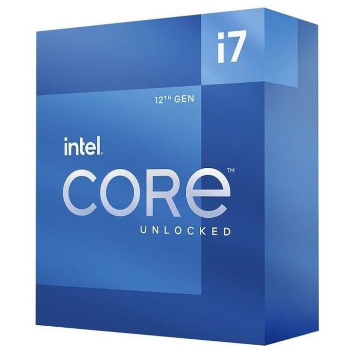 Processeur - INTEL - Core i7-12700K - 12 coeurs (8P+4E) - Socket LGA1700 - Chipset Série 600 - TDP 125W (BX8071512700K)
