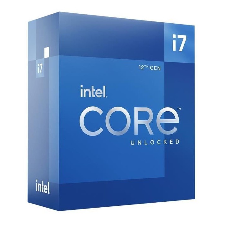 Processeur - INTEL - Core i7-12700K - 12 coeurs (8P+4E) - Socket LGA1700 - Chipset Série 600 - TDP 125W (BX8071512700K)
