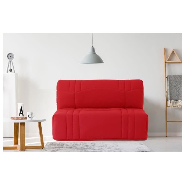 Banquette BZ DREAM - Tissu 100% Coton rouge - Couchage 140x190 cm - Classique - Moelleux Banquette BZ DREAM - Tissu 100% Coton rouge - Couchage 140x190 cm - Classique - Moelleux