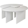 Table basse - MOIRA - Ronde - Blanc Naturel - 90 x 90 x 41 cm