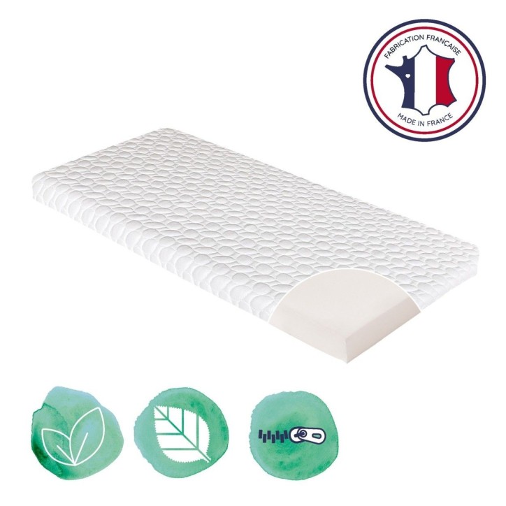 Matelas De Berceau Fresh CANDIDE 50x83x5cm, Sans Traitement, Idéal Cododo, Thermorégulant, Fabriqué En France, Garantie 5 Ans Matelas De Berceau Fresh CANDIDE 50x83x5cm, Sans Traitement, Idéal Cododo, Thermorégulant, Fabriqué En France, Garantie 5 Ans