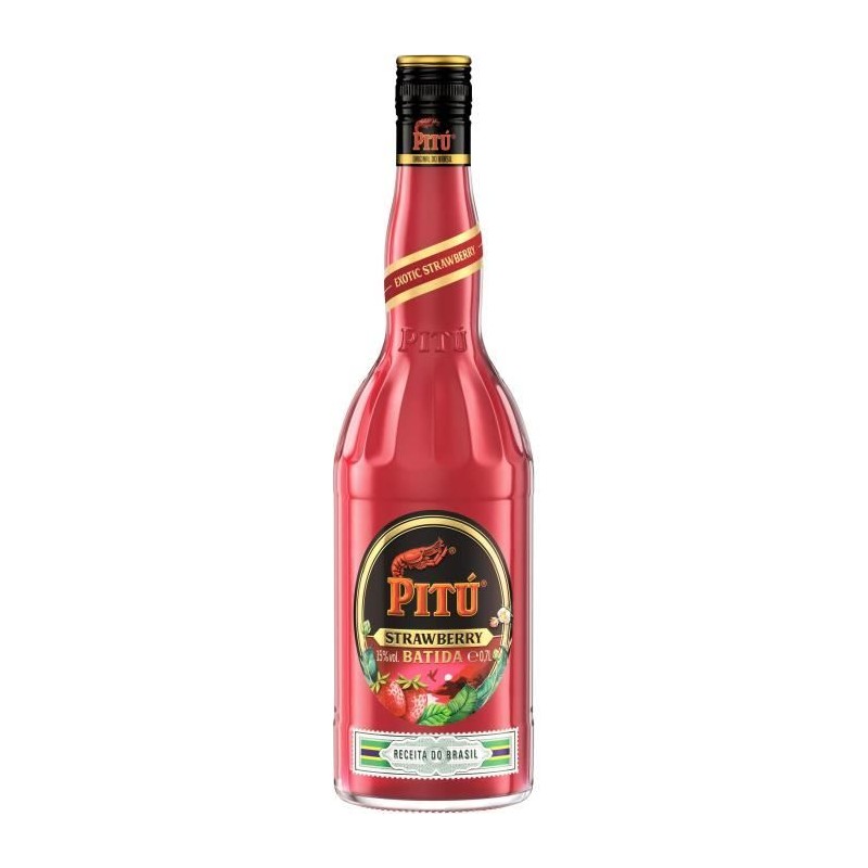 PITÚ BATIDA STRAWBERRY - Liqueur a base de Cachaça - 70CL - 16% PITÚ BATIDA STRAWBERRY - Liqueur a base de Cachaça - 70CL - 16%