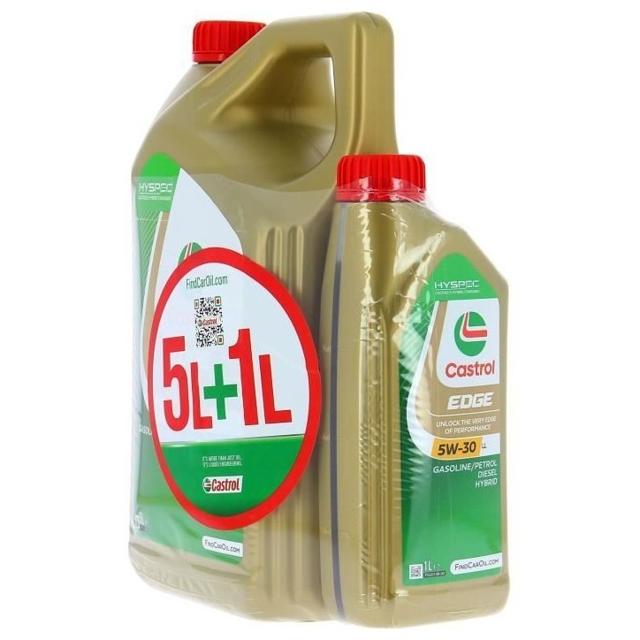 Huile Moteur - CASTROL EDGE - 5W-30 LL - 5L+1L - Offre spéciale