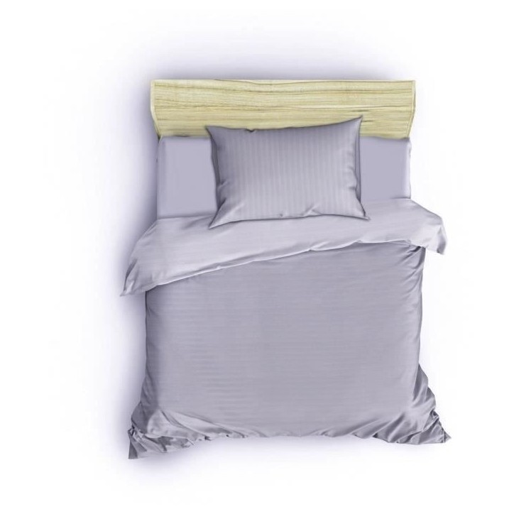 Parure de lit - 1 housse de couette 220 x 240 cm + 2 taies d'oreiller 60 x 60 cm - 70% polyester, 30% coton - Gris Parure de lit - 1 housse de couette 220 x 240 cm + 2 taies d'oreiller 60 x 60 cm - 70% polyester, 30% coton - Gris