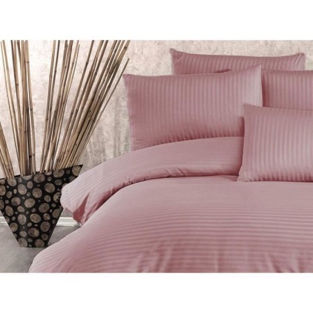 Parure de lit - 1 housse de couette 220 x 240 cm + 2 taies d'oreiller 60 x 60 cm - 70% polyester, 30% coton - Poudre