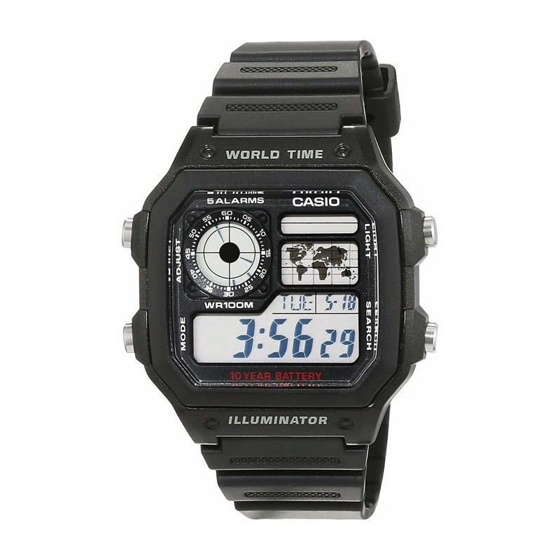 Montre - CASIO - AE-1200WH-1AVEF - Chronographe - Alarme - Résistante Montre - CASIO - AE-1200WH-1AVEF - Chronographe - Alarme - Résistante