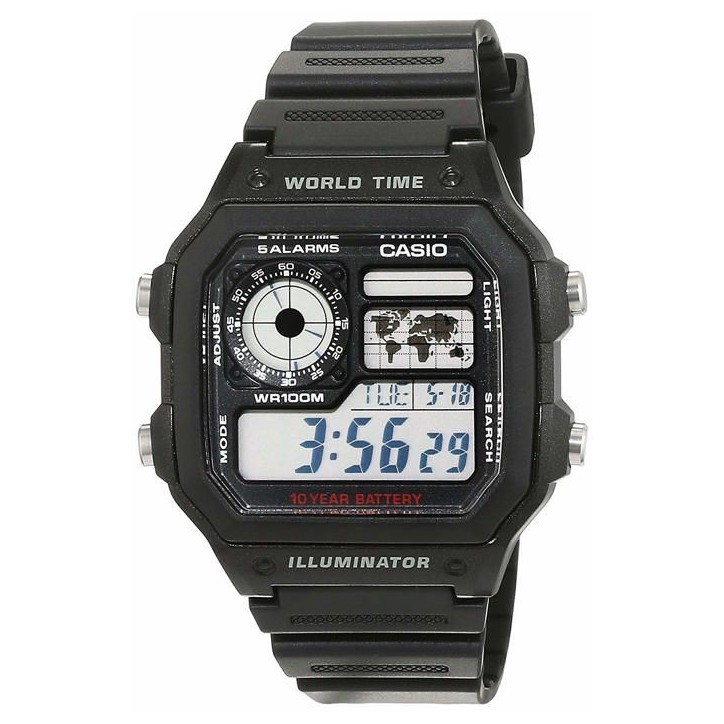Montre - CASIO - AE-1200WH-1AVEF - Chronographe - Alarme - Résistante a l'eau 10 Bar Montre - CASIO - AE-1200WH-1AVEF - Chronographe - Alarme - Résistante a l'eau 10 Bar