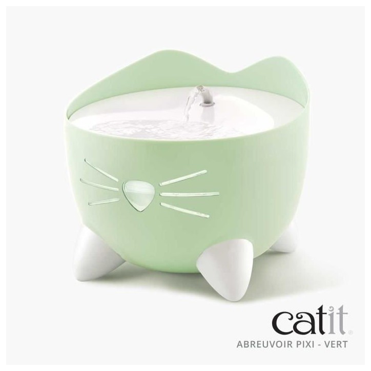 CAT IT Fontaine a eau automatique pour chat - 2,5 L - Vert CAT IT Fontaine a eau automatique pour chat - 2,5 L - Vert
