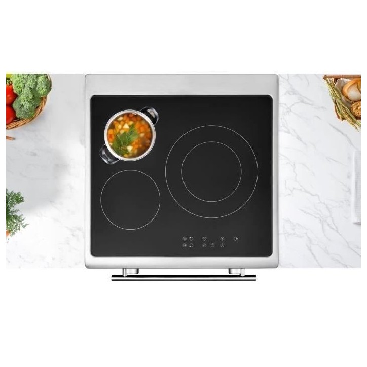 Cuisiniere induction - CONTINENTAL EDISON - CECI60FPS - 3 feux - L60 x H85 x P60 cm - Silver Cuisiniere induction - CONTINENTAL EDISON - CECI60FPS - 3 feux - L60 x H85 x P60 cm - Silver