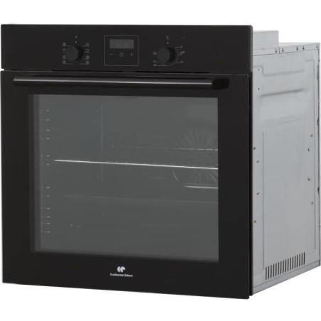 Four encastrable nettoyage catalyse - chaleur pulsée CONTINENTAL EDISON F80CBP Noir programmateur digital - 59,5 x 59,5 x 56,6