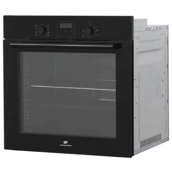 Four encastrable nettoyage catalyse - chaleur pulsée CONTINENTAL EDISON F80CBP Noir programmateur digital - 59,5 x 59,5 x 56,6