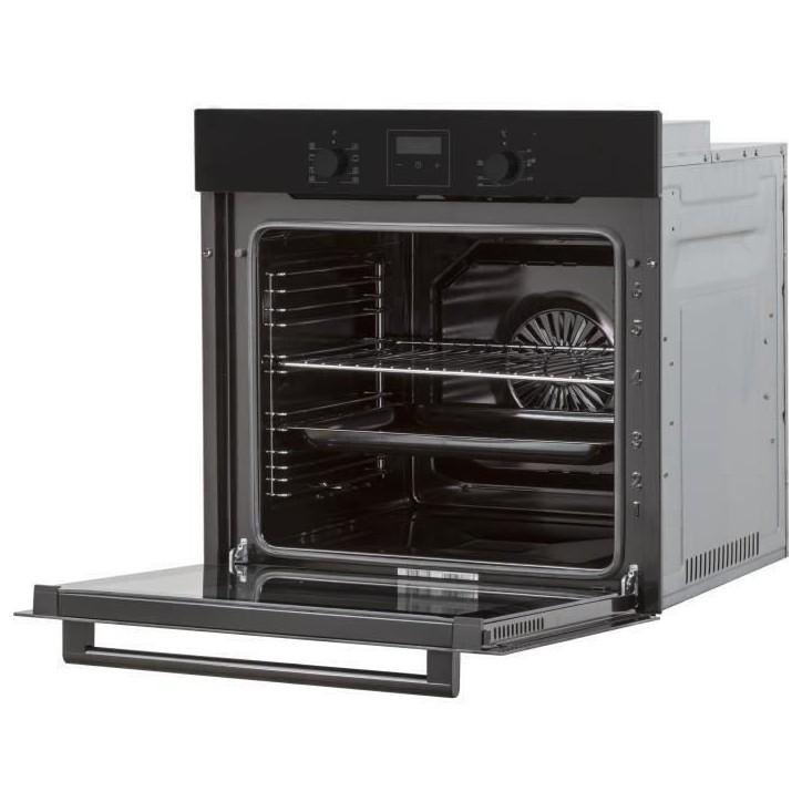 Four encastrable nettoyage catalyse - chaleur pulsée CONTINENTAL EDISON F80CBP Noir programmateur digital - 59,5 x 59,5 x 56,6