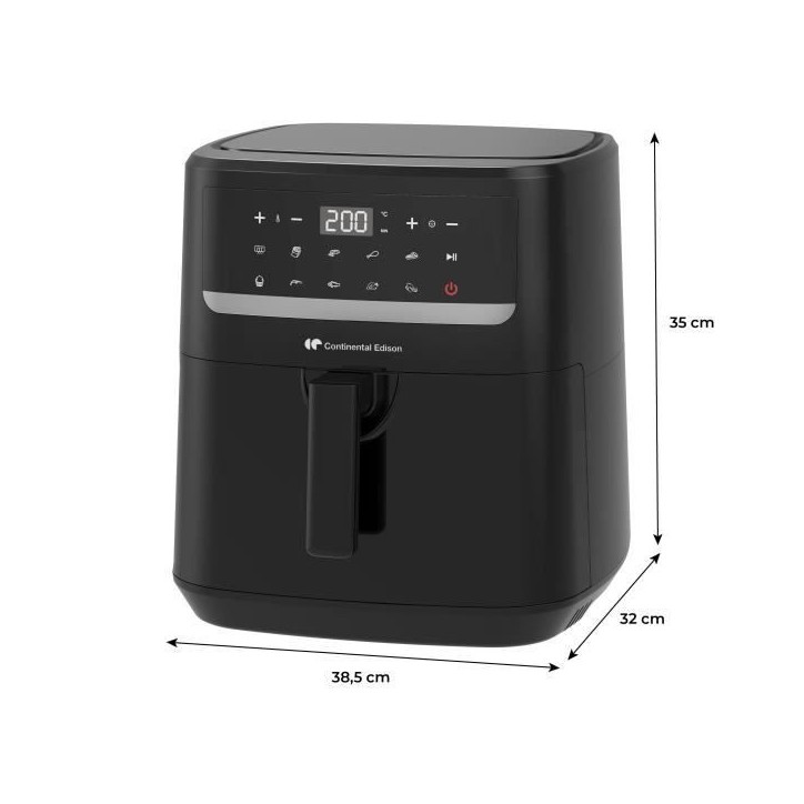 Friteuse a air sans huile - CONTINENTAL EDISON - CEFR240092L - 1800 W - 9,2 L - Noir