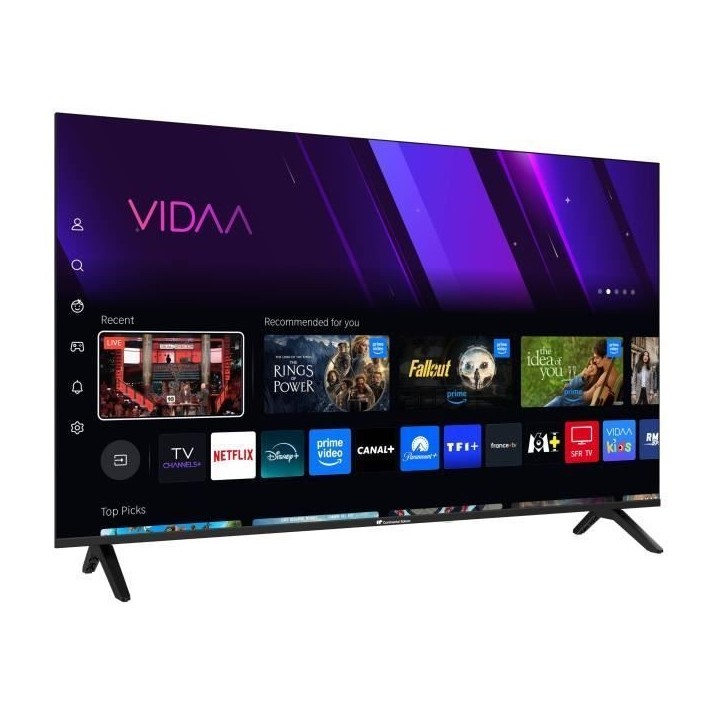 TV LED QLED - CONTINENTAL EDISON - 50“ (127 cm) - 3xHDMI - 2xUSB - Noir - CELED50SVQLD25B6