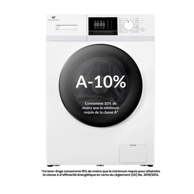 Lave-linge hublot - CONTINENTAL EDISON - CELL10140W3 - 10kg - Moteur i