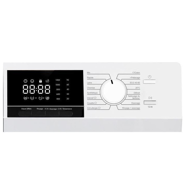 Lave-linge hublot - CONTINENTAL EDISON - CELL10140W3 - 10kg - Moteur induction - 60 cm - 1400 trs/min - Blanc Lave-linge hublot - CONTINENTAL EDISON - CELL10140W3 - 10kg - Moteur induction - 60 cm - 1400 trs/min - Blanc