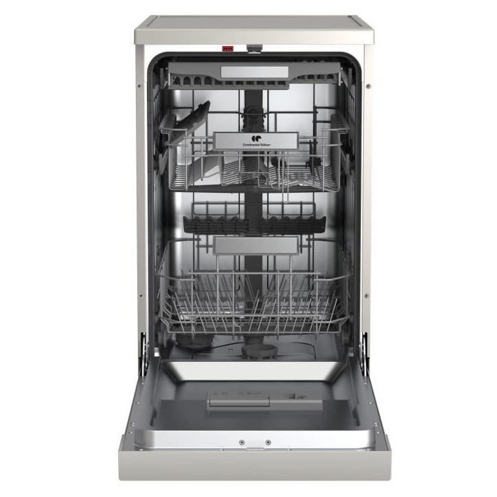 Lave-vaisselle pose libre - CONTINENTAL EDISON - CELV1145S - 11 couverts - 45 cm - 45 dB - Silver
