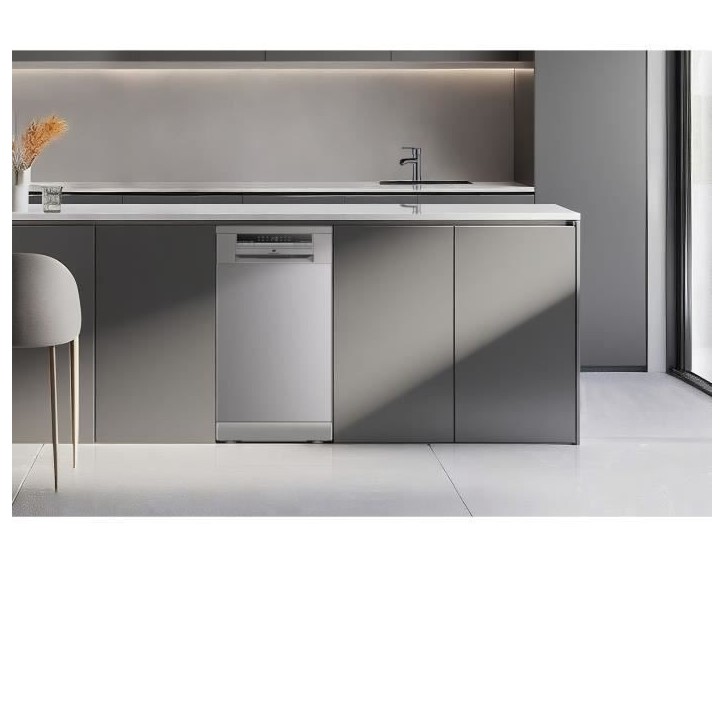 Lave-vaisselle pose libre - CONTINENTAL EDISON - CELV1145S - 11 couverts - 45 cm - 45 dB - Silver