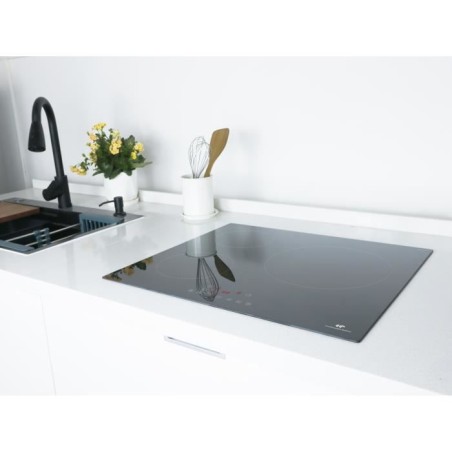 CONTINENTAL EDISON Table induction CETI3B28 3 zones, 6600W - 3 boosters - 3 minuteurs - noir